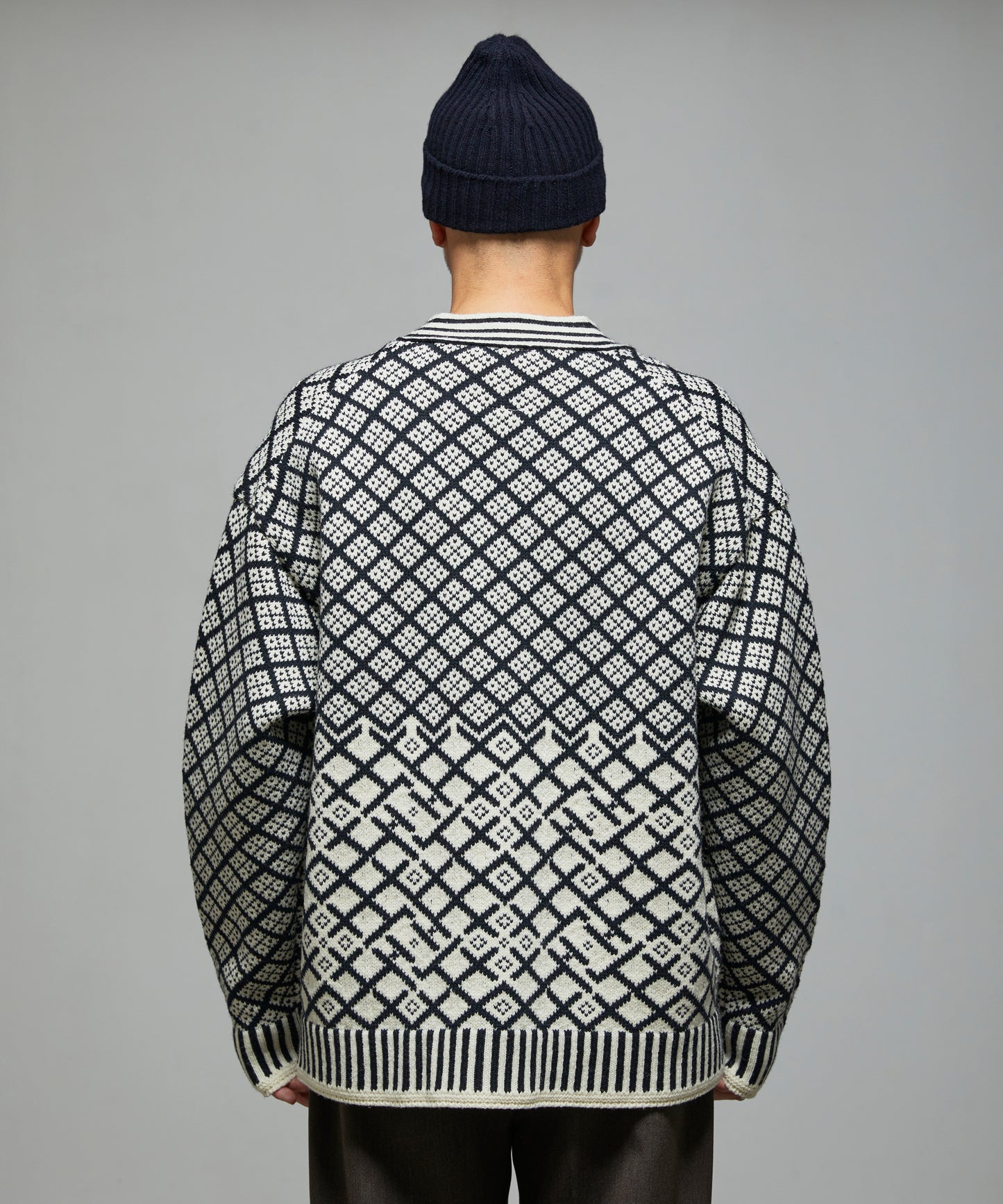 CORAL SANQUHAR CARDIGAN